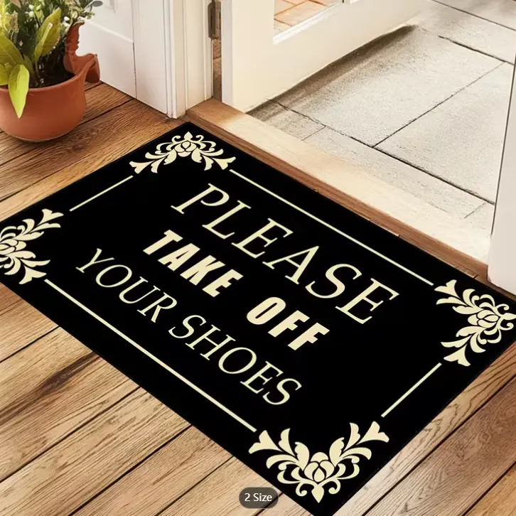 Indoor Non-Slip Single Letter Print Rug, Retro Entrance Area Carpet for Home Decor & Shoe Removal, Household Textile