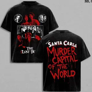 The Lost Boys Vintage Washed T-Shirt – 2 Sides Print Retro Movie Tee Unisex Oversized Heavy Cotton Top Streetwear Chicanos Mexican Style 2025 Trend FUZ