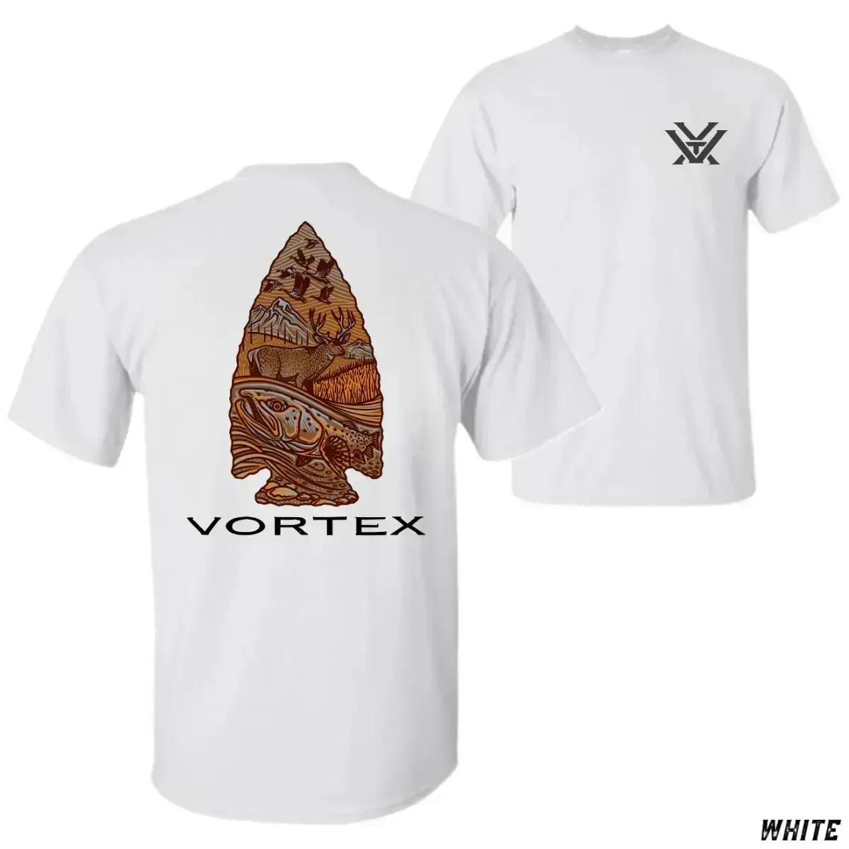 Men's Navy Round Neck Short-Sleeve Wildlife Arrowhead Print Graphic Front Tops - Archery Design Outdoor Wear for Hunters, Plus Size up to 5XL, Archery Design Men's Short-Sleeve T-Shirts, Plus Size Fit, Short-Sleeve Tee
