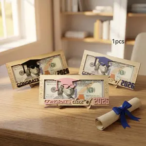 2026 Graduation Wooden Money Box, Unique Cash Gift Display Stand, High School & University Graduate Souvenir, Party Table Decor, Milestone Gift