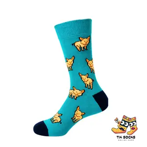 TikSocks|Fun Socks-Blue Piggy Socks