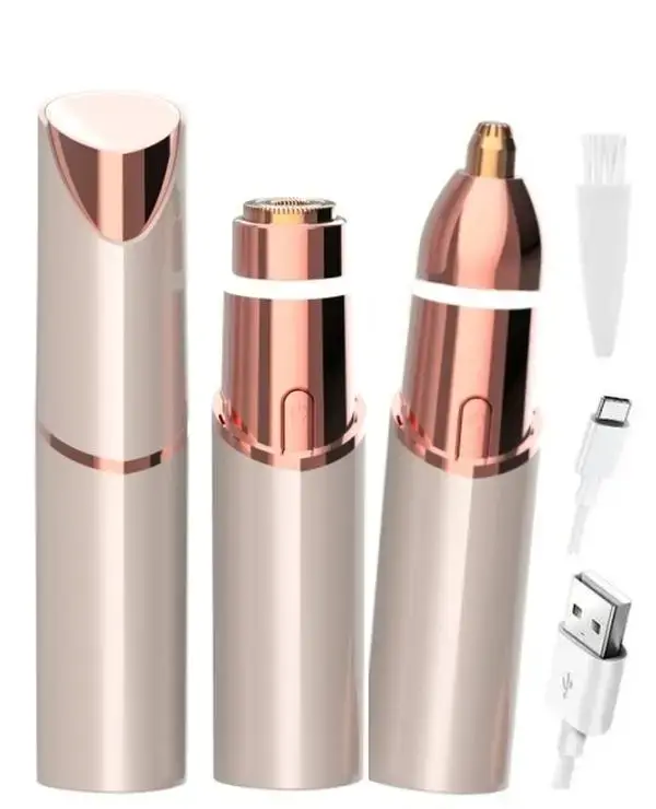 Women's 2-in-1 USB Rechargeable Facial & Eyebrow Trimmer, Painless Hair Removal for Women with Light for Peach Fuzz, Lips, Nose Hair.SummerWins DealsForYouDays,father'sdaygifts,summerhairstyles