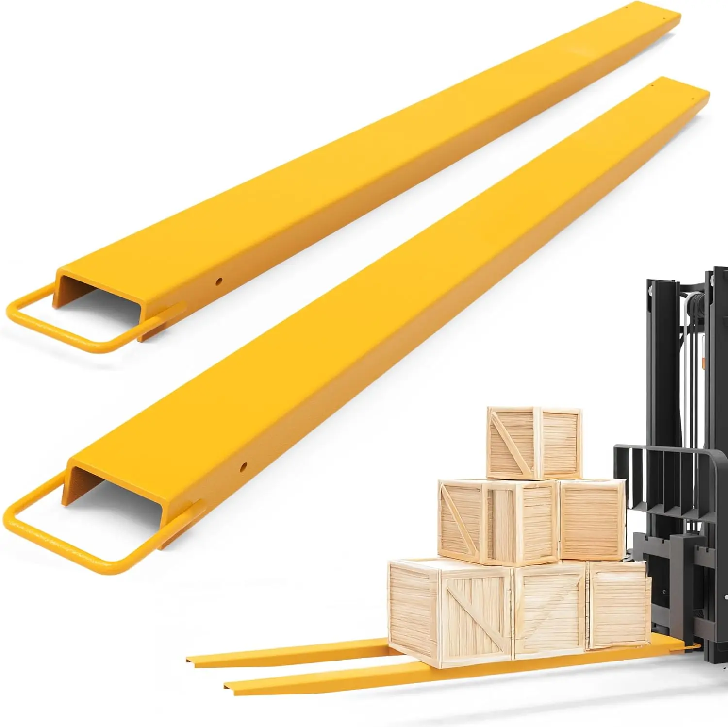 OEDRO 72/84/96 Inch Forklift Extensions for 4.5 Inch Width Forklift Truck, Heavy Duty Steel Fork Extender Reach, 1 Pair Pallet Fork Extension