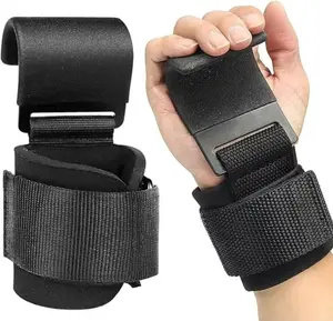Lifting Hooks with 8mm Padded Neoprene Wristbands for Men & Women - Adjustable Straps for Weightlifting & Pull-Up Bars - Comfortable & Durable Fitness Training Straps