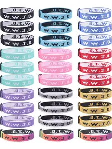 30-Pack WWJD Paracord Bracelets 'How Would Jesus Hurt Me' Inspirational Christian Bracelets Unisex Adjustable Religious Easter Basket Filler Braided WWJD Wristbands for Fundraising Events