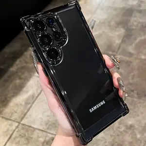 Luxury New Transparent Shockproof Acrylic Case for Samsung for Galaxy S25 S24 S23 S22 Ultra Plus with Lens Protection Clear Covers Protector Protective