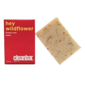 Cleanbar All-Natural Bar Soap - Hey Wildflower - 4.5 oz - Exfoliating Soap with Peppermint, Lemon, Spearmint & Ylang-Ylang - Made in the USA Body Care