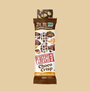 Perfect Bar Choco Crisp, Dark Chocolate - Protein - Gluten Free - Non-GMO - Organic Honey, No Sugar Alcohols,  1.94 Ounce Bar, 8 count