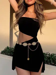 1pc Women's Western Style Metal Buckle Belt, Stylish Belts, Versatile Chain Waistband for Dresses and Jeans, Perfect Accessory for Concert