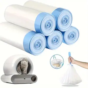 Portable Self-Cleaning Cat Litter Bag, Odor-Resistant Square Design, Fits Open Smart Trash Can & Automatic Litter Box, Convenient Opening Function