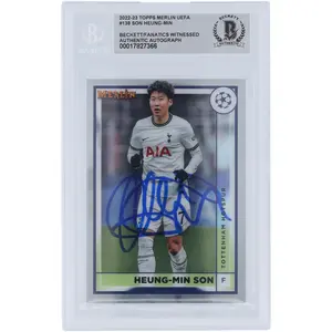 Son Heung-min Tottenham Hotspur F.C. Autographed 2022-23 Topps Merlin UEFA #138 Beckett Fanatics Witnessed Authenticated Card - Fanatics Authentic Certified