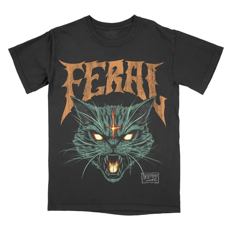 Cat Feral Comfort Colors Unisex T-shirt Gothic Alternative Fashion