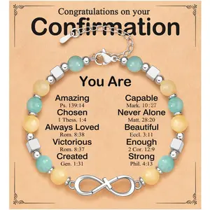 Confirmation Gifts for Teen Girls, Infinity Cross Bracelet for Granddaughter Daughter Niece Goddaughter