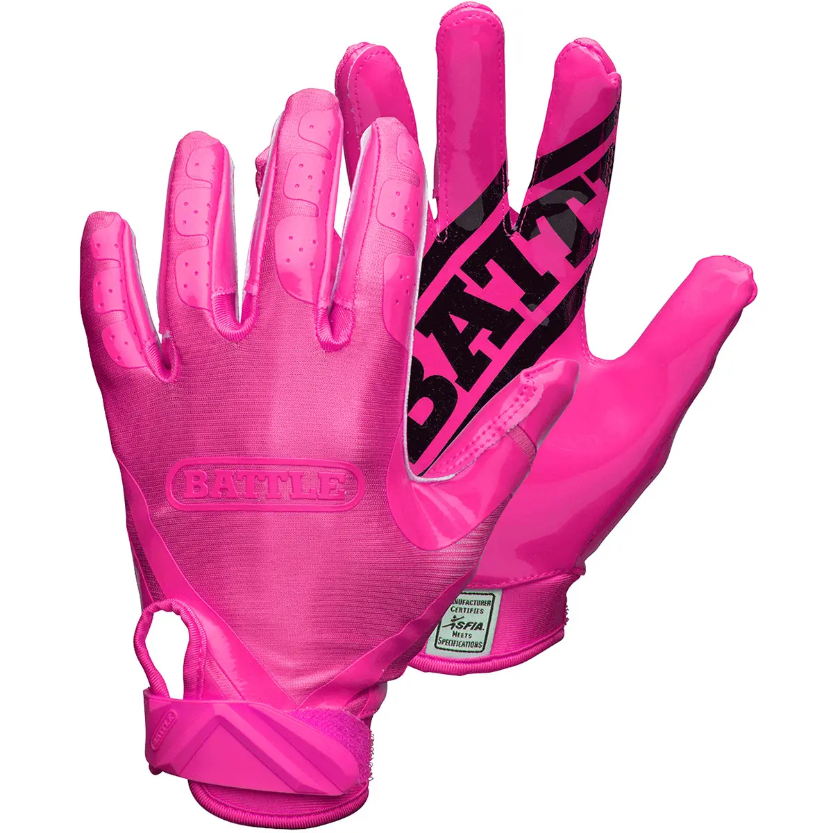 Battle Sports Youth DoubleThreat Football Gloves - Pink/Pink