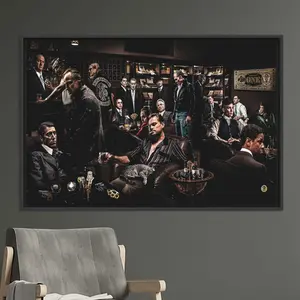 Movie Mafia Canvas Poster Art Gangster Legend Print, Men's Private Space Decoration, A Must-Have Choice for Movie Fans