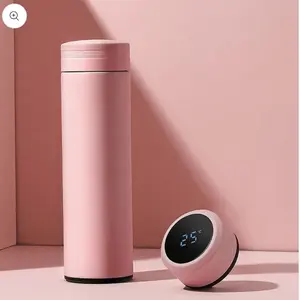 500Ml Smart Water Bottle Stainless Steel Thermos Temperature Display Leakproof Vacuum Flasks Coffee Cup Milk Mug Christmas Gift - Bottled, Tea Drink