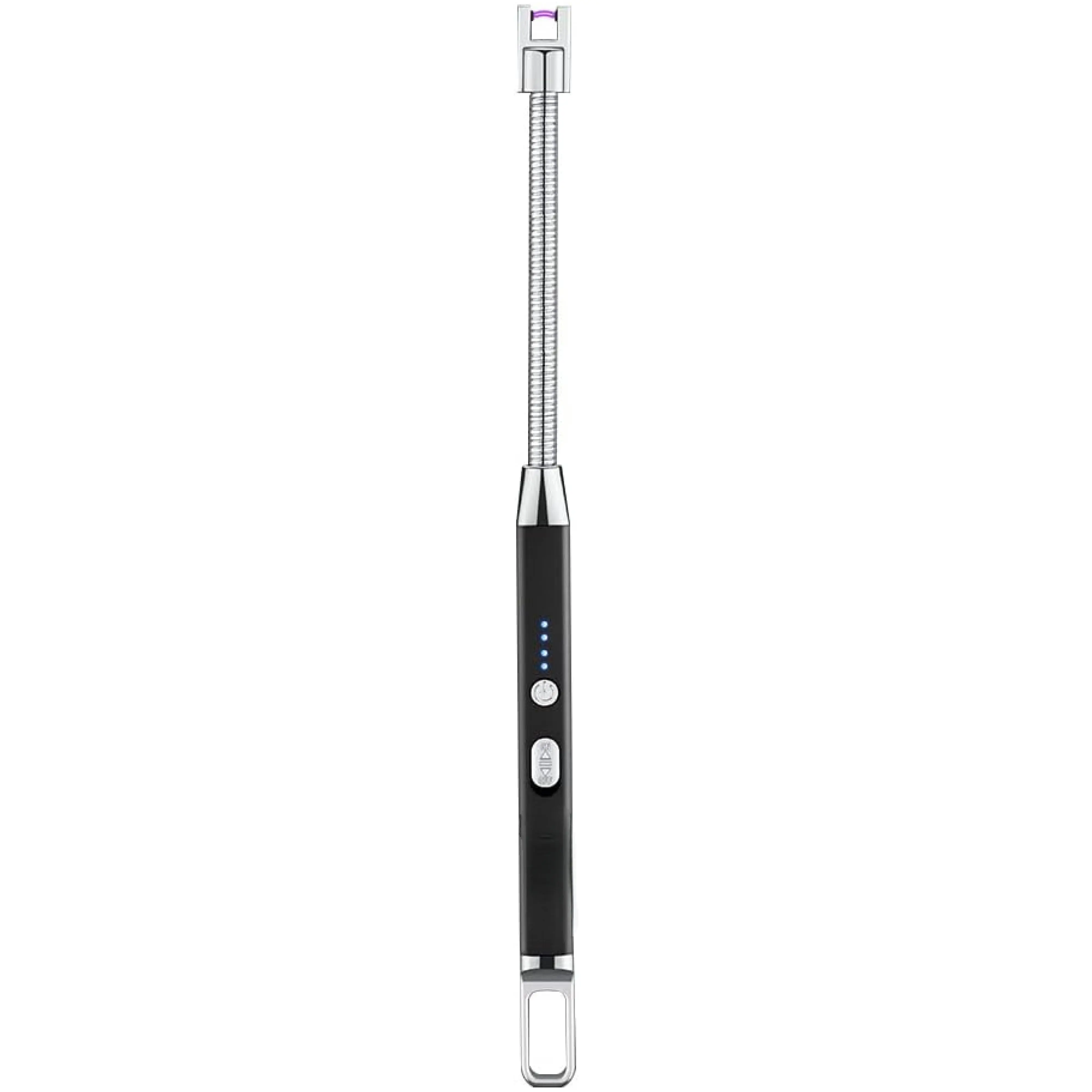 Flameless Kitchen Utensil Lighter - Metal, Windproof, Rechargeable, Flexible Neck, Lithium Ion, Butane-Free, USB-Powered, Child Lock, Long Wand for Grilling & Candle Lighting