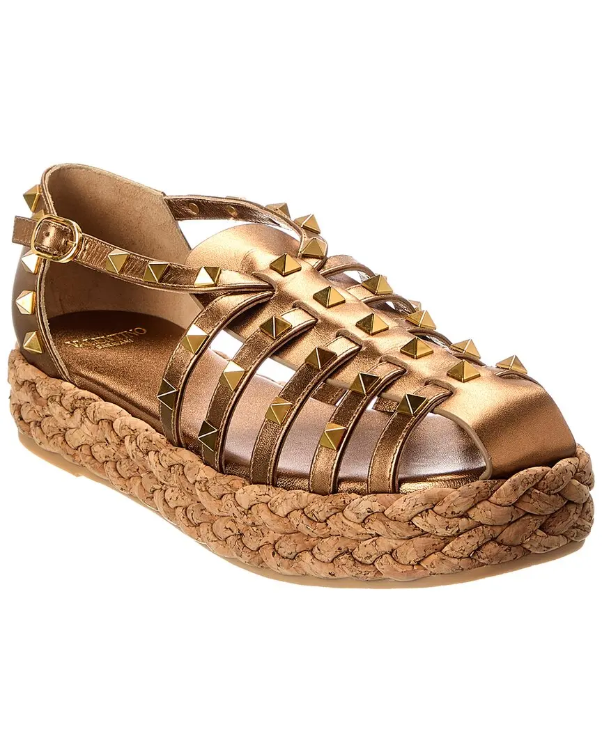 Valentino Rockstud 30 Leather Platform Sandal