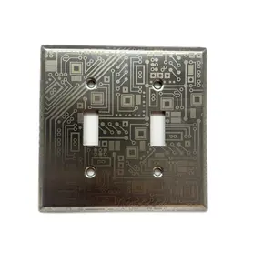 Custom Light Switch Cover with Circuit Computer Technology Design Man Cave Game Room Nerd Gift 2 Gang Toggle for Tech Enthusiasts