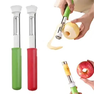 Stainless Steel 2-in-1 Apple Core Remover & Peeler - Easy-to-Use Tool for Cored Apples, Pears, Bell Peppers & Baking - Time-Saving Kitchen Gadget