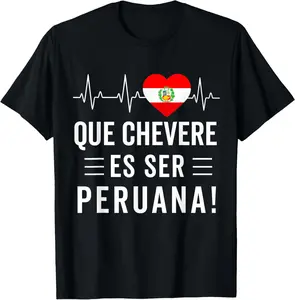 Camiseta Peruana Peruvian Flag Pride Peru Women Mujer T-Shirt Pure Cotton Graphic Tees Menswear Top: Gifts for Men & Women
