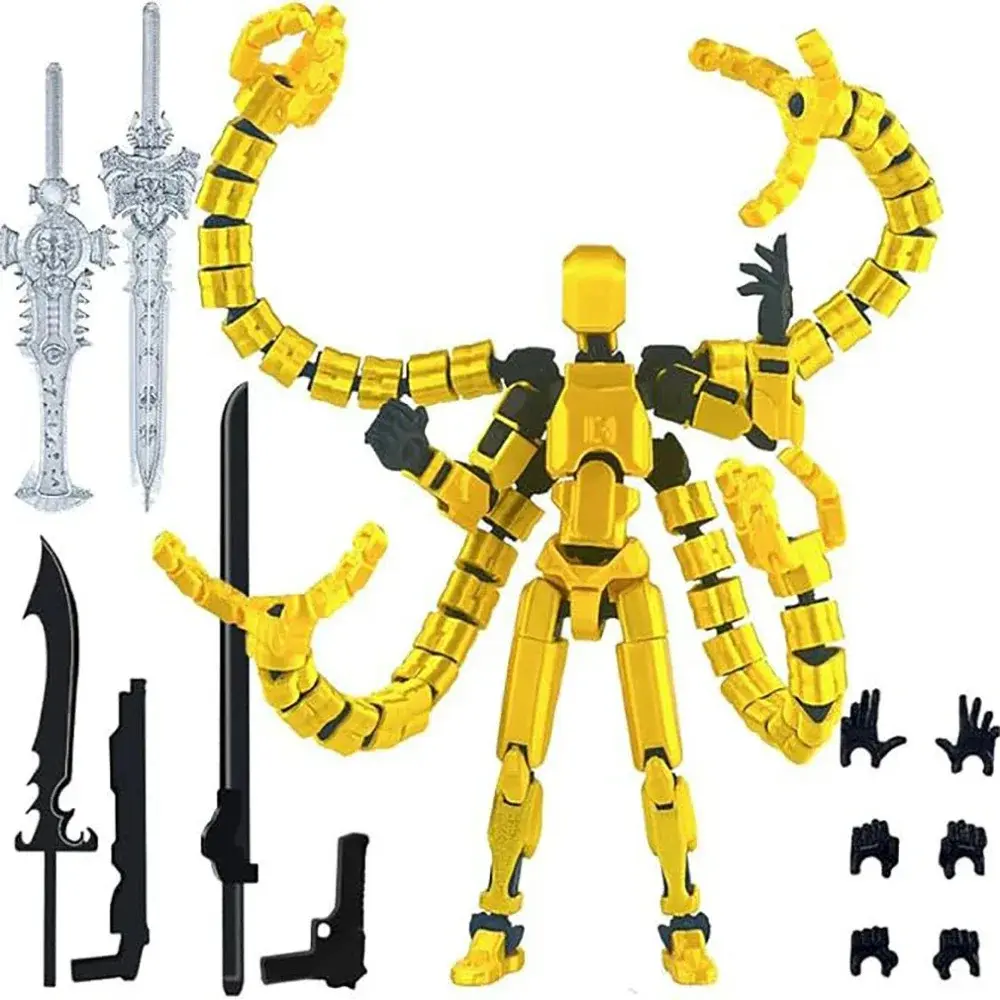 T13 Nova Small Action Figure Model - 3D Printed Pre-Assembled Multi-Jointed Articulating Titan 13 Lucky Dummy, Desktop Display Art Toy Collectibles, Gifts for Enthusiasts