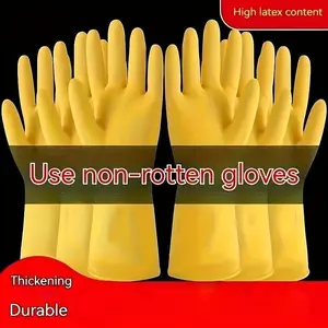 4 Pairs, Advanced Thickening Rubber Gloves, Waterproof Kitchen Cleaning Gloves, Non-Slip Household Gloves, Durable Laundry Gloves, Reusable Gloves, Cleaning Supplies|Durable Rubber Gloves|NonSlip Gloves