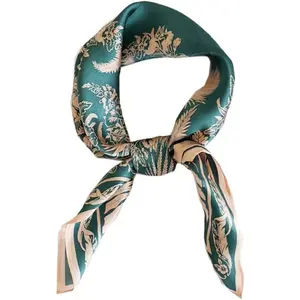 100% Mulberry Silk Scarfs for Women-Lightweight Square Satin Head Scarf-Small Silk Hair Scarf for Sleeping 21"x21"