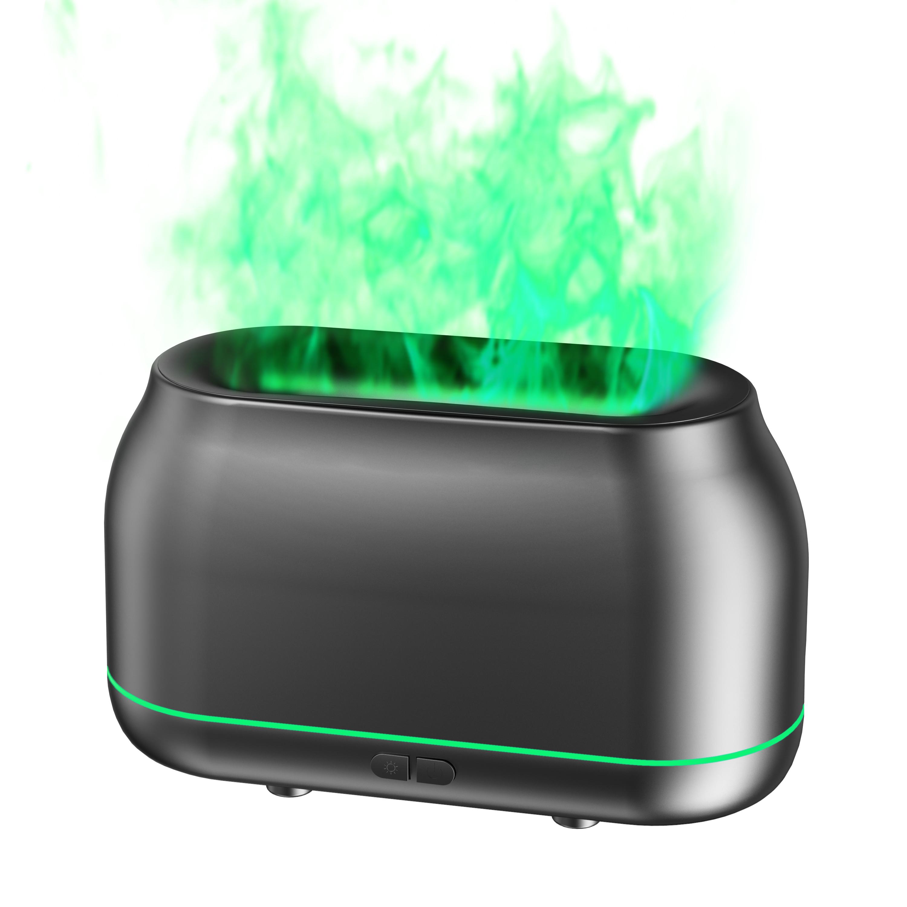 Upgraded 7-Color LED Flame Essential Oil Diffuser, Silent Humidifier with Auto-Off, 160mL Capacity for Home, Office & Yoga