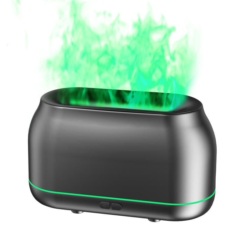 Upgraded 7-Color LED Flame Essential Oil Diffuser, Silent Humidifier with Auto-Off, 160mL Capacity for Home, Office & Yoga