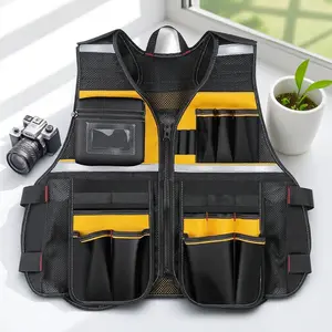 Multi-Pocket Adjustable Fishing Vest, Breathable Waterproof Lightweight Design with Anti-Tear Reflective Strips, Ideal for Fishing, Camping, Boating, and Outdoor Work Gear Storage.