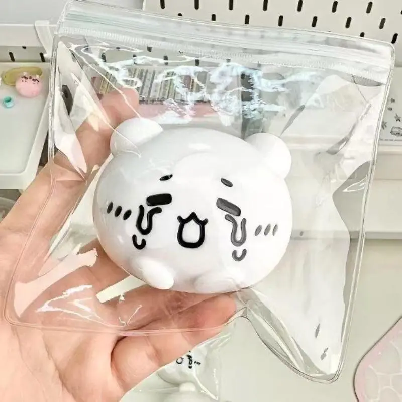 Chiikawa No Battery Needed Unisex Animal Face Stress Relief Toy - Hachiware Usagi Pinch-Rebound Decompression Toy with Creamy Mud Feel, Affordable Everyday Gift