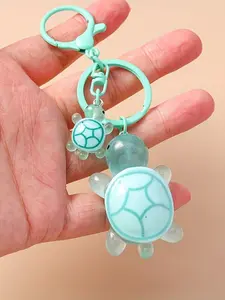 1pc Cute Turtle Keychain for Women - Cartoon Animal Design, Vibrant Colors, Durable Plastic Shell with Metal Ring Clasp, Decorative Key Ring Accessory for Everyday Carry, Turtle Jewelry, Lightweight Charm, Keychain for Bags