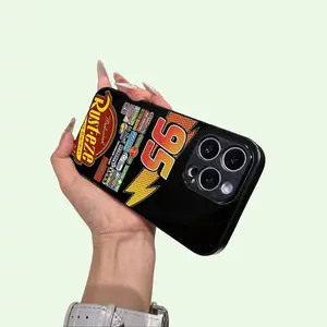 NGANGEE Lightning SPECIAL EDITION CARS Tempered Glass Back Panel iPhone Case, for iPhone 11 12 13 14 15 16 ,Gifts, Halloween Gifts Cover Protection Protective