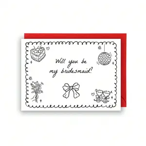 Bridesmaid Proposal Card, Will You Be My Bridesmaid, Bridesmaid Invitation Card, Card For Good Friends, Simple And Elegant Style, Wedding Card, Heartfelt Card, Greeting Card