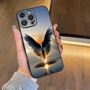 Angel Wings God Bless Aesthetic Spring Decorative Phone Case, TPU Shockproof Full Coverage Precision Hole Protective Case, Suitable for iPhone 17/16/15/14/13/12/11 PRO PROMAX PLUS AIR E XS XSMAX, Ideal Gift for Friends and Family, YT432