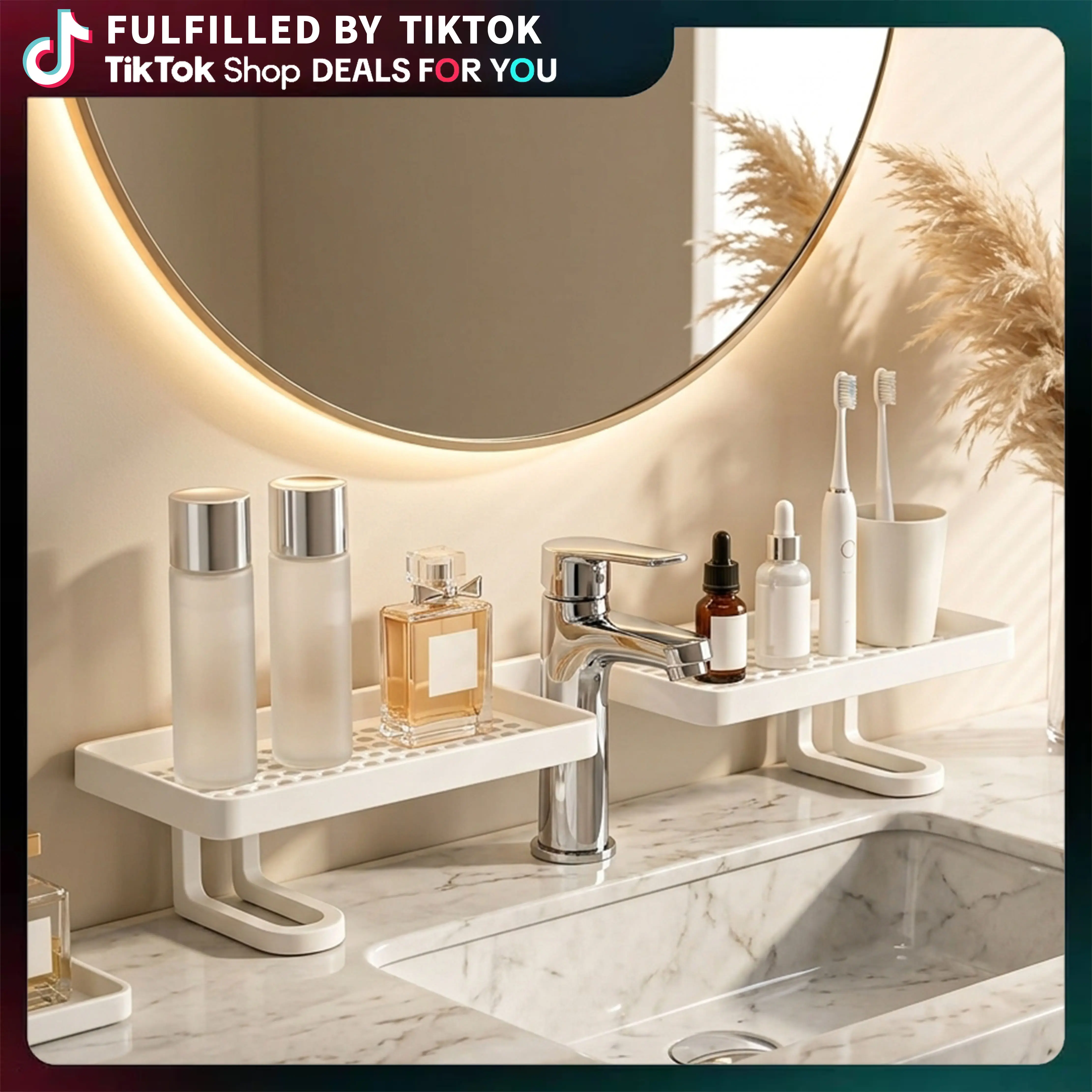 Free Standing Over Sink Faucet Shelf, Rust Resistant Carbon Steel Storage Rack, No Drilling Kitchen & Bathroom Countertop Organizer