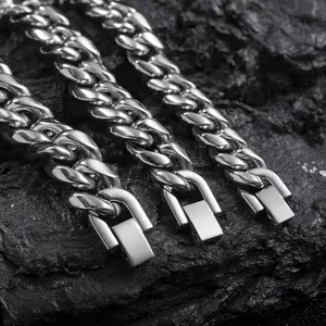 Stainless Steel 10mm Italian Miami Cuban Link Chain Necklace for Men & Boys TrendyMinimalist Chunky Chain Jewelry Gift