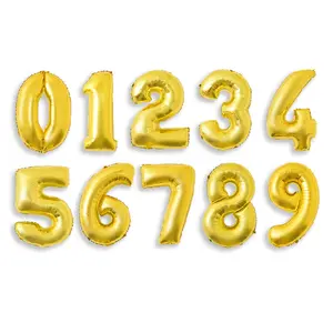 32 Inch Gold Foil Number 0-9 Balloon – Giant Mylar Helium Balloon for Birthdays, Anniversaries, Graduations & Celebrations