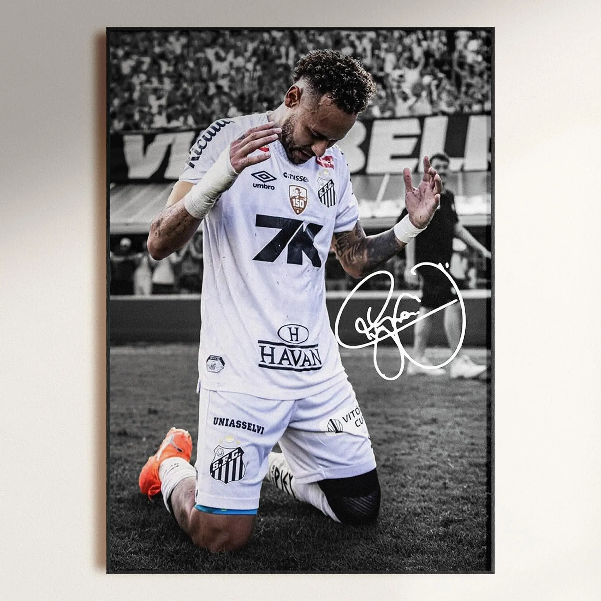 Neymar Jr Poster, Signed Neymar Poster, Neymar Fan Gift, Signed Football Poster, Football Poster, Soccer Decor Download( Unframed - Print Only )