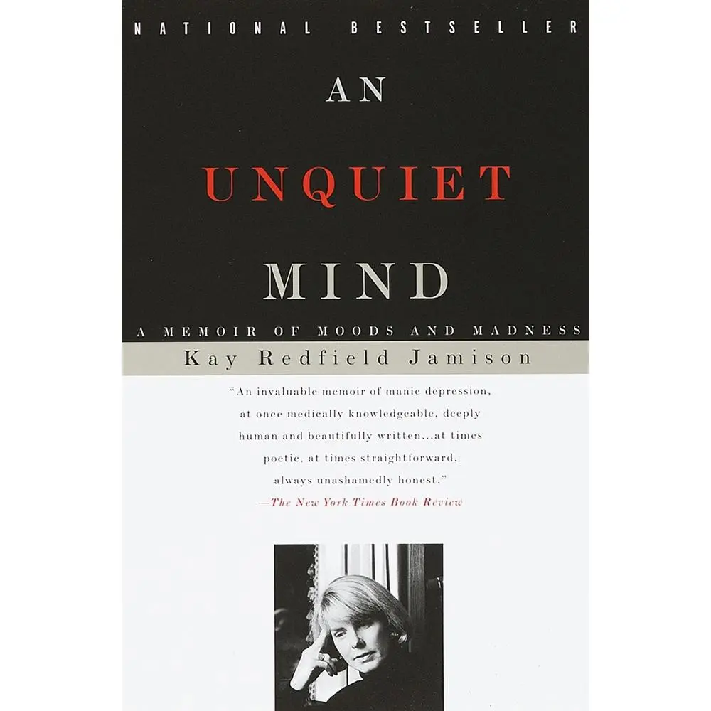 Used Very Good Condition Softcover Bestseller Book - An Unquiet Mind: A Memoir of Moods and Madness by Kay Redfield Jamison, English, 0.75 lbs, 240pp, Insight into Bipolar Illness, Depression