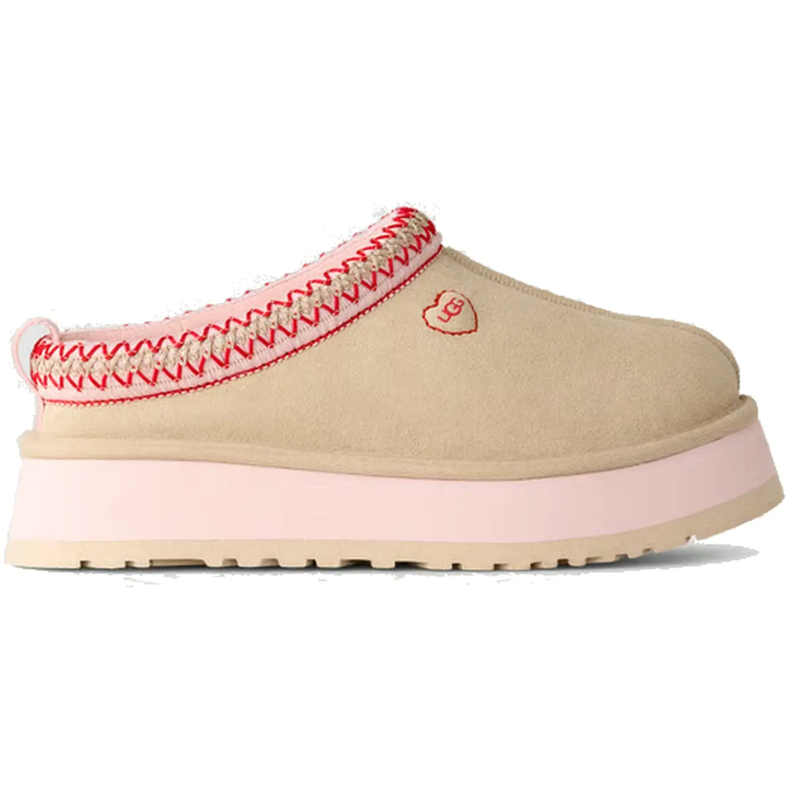 UGG Tazz Love '26 Slipper Sea Salt Rosetta Women's Platform Slipper Tan Pink Fashion Fuzzy Winter Slip-on Shoe