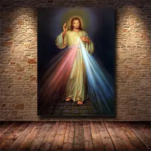 Wall Poster I Believe You Canvas Printing, Holy Wall Art Christ Lord Savior Living Room Decoration Imitation Cloth Wall Decoration Room Decorative Band Frame, Ready to Hang-Thickness 1.5 Inch rimless