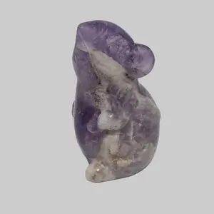 Lucky Amethyst Mouse Carving | Crystal Animal Figurine | Small Hand Carved Gemstone Mouse | Witchy Gift | Desk Companion