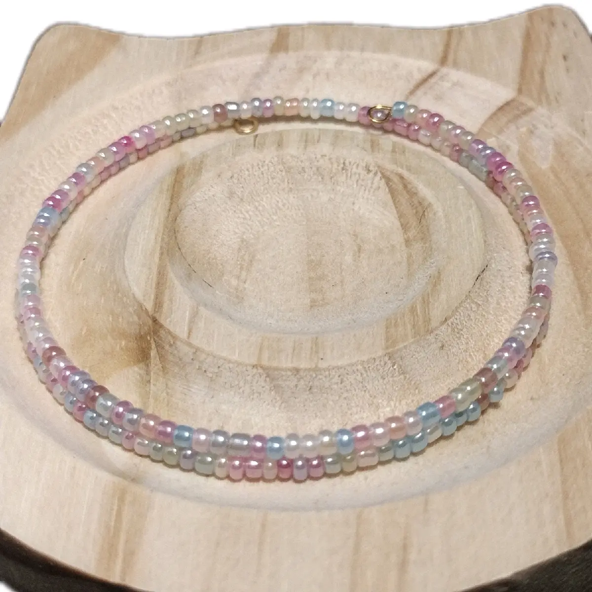 Memory Wire Multi Colored Seed Bead Bracelet for Women