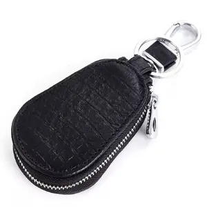Universal Leather Car Remote Key Fob Chain Zipper Wallet Holder Bags Case Cover