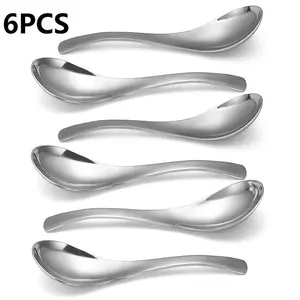 4/6pcs Heavy-Duty Soup Spoons, Premium 304 Stainless Steel, Classic Simple Design, Dishwasher Safe, Perfect Gift for Holidays