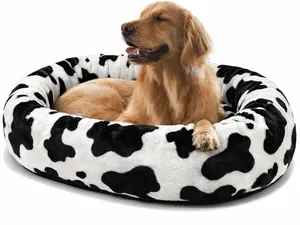 Donut Dog Bed - Premium Comfort for Anxiety Relief - Fluffy & Calming Design with Ultra-Plush Support | Cozy Round Dog Bed with Super Soft Circle Style