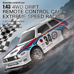1:43 4wd Drift Remote Control Car with Dual Batteries, 2.4g Stable Control System for Desktop Racing, Ideal for Kids and Drift Lovers, Drift Rc Car