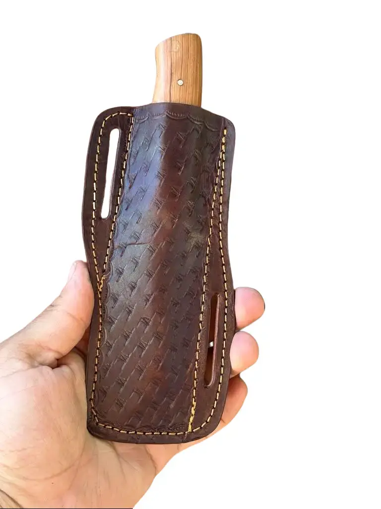 EDC Handmade Top Grain Leather Fix Blade Knife Sheath Outdoor Hunting Camping Sheath